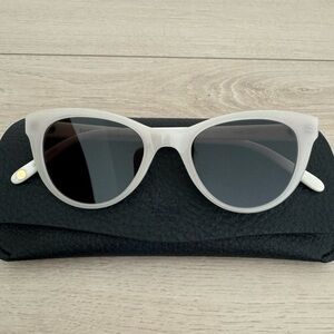 New Garrett Leight x Clare V. Sunglass V47 in Ivory